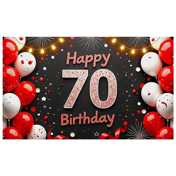 Glamorous Sparkling 70th Birthday Backdrop Banner Party Decoration Background for Photography Props Birthday Party Celebrations Photo Booth Decor