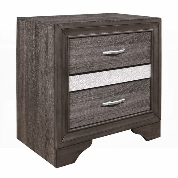 Glamorous Two-Tone Nightstand with Hidden Jewelry Drawer & No Assembly