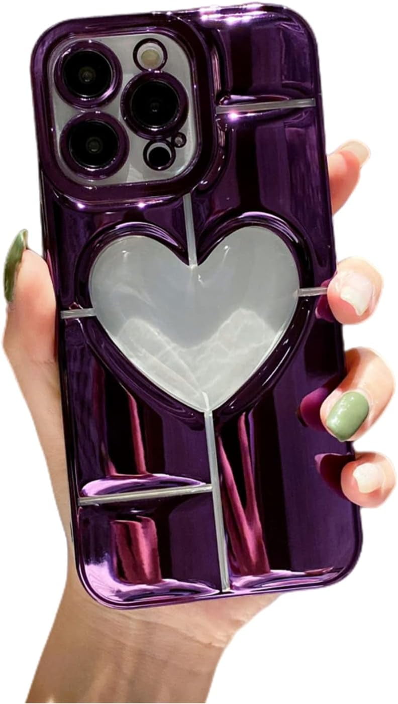 Glamorous Unique 3D Heartshaped TPU Phone Case Compatible with iPhone