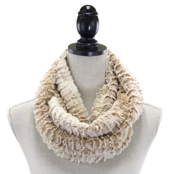 Glamorous Vegan Mink Infinity Womens Cozy Scarf (Blush)