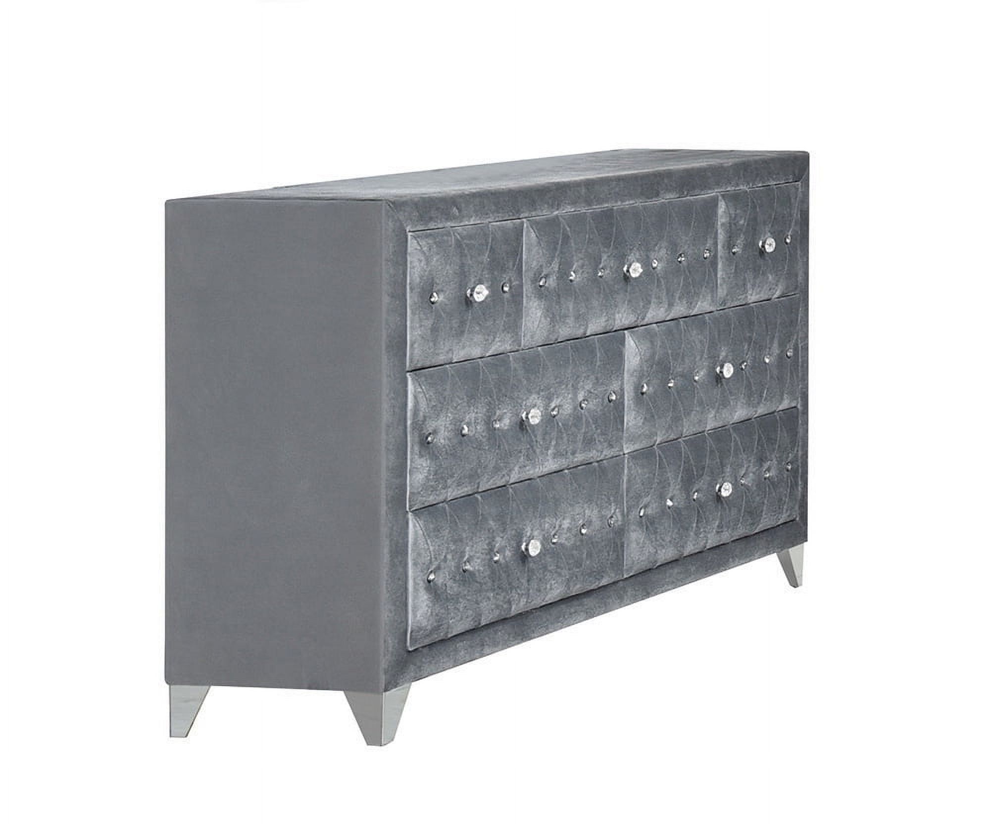 Glamorous Velvet Tufted Upholstered Dresser with 7 Drawers, Drawers ...