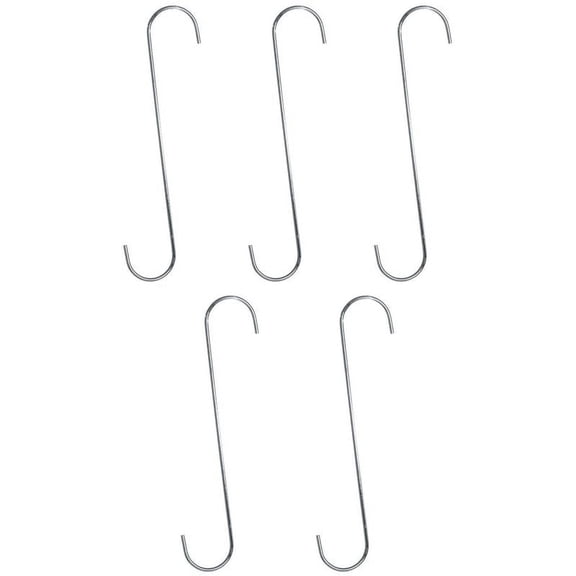 Glamos Wire 12" Heavy-Duty Extension Hook, 3/16" Galvanized Steel, Indoor/Outdoor Plant and Bird Feeder Hanger (5-pack)