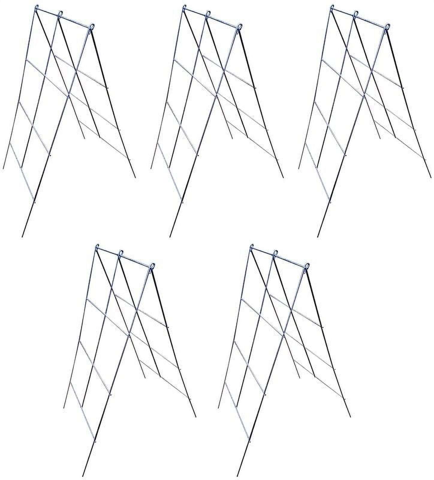42" Silver Heavy Duty Steel A-Frame Plant Support Cage (5-Pack)