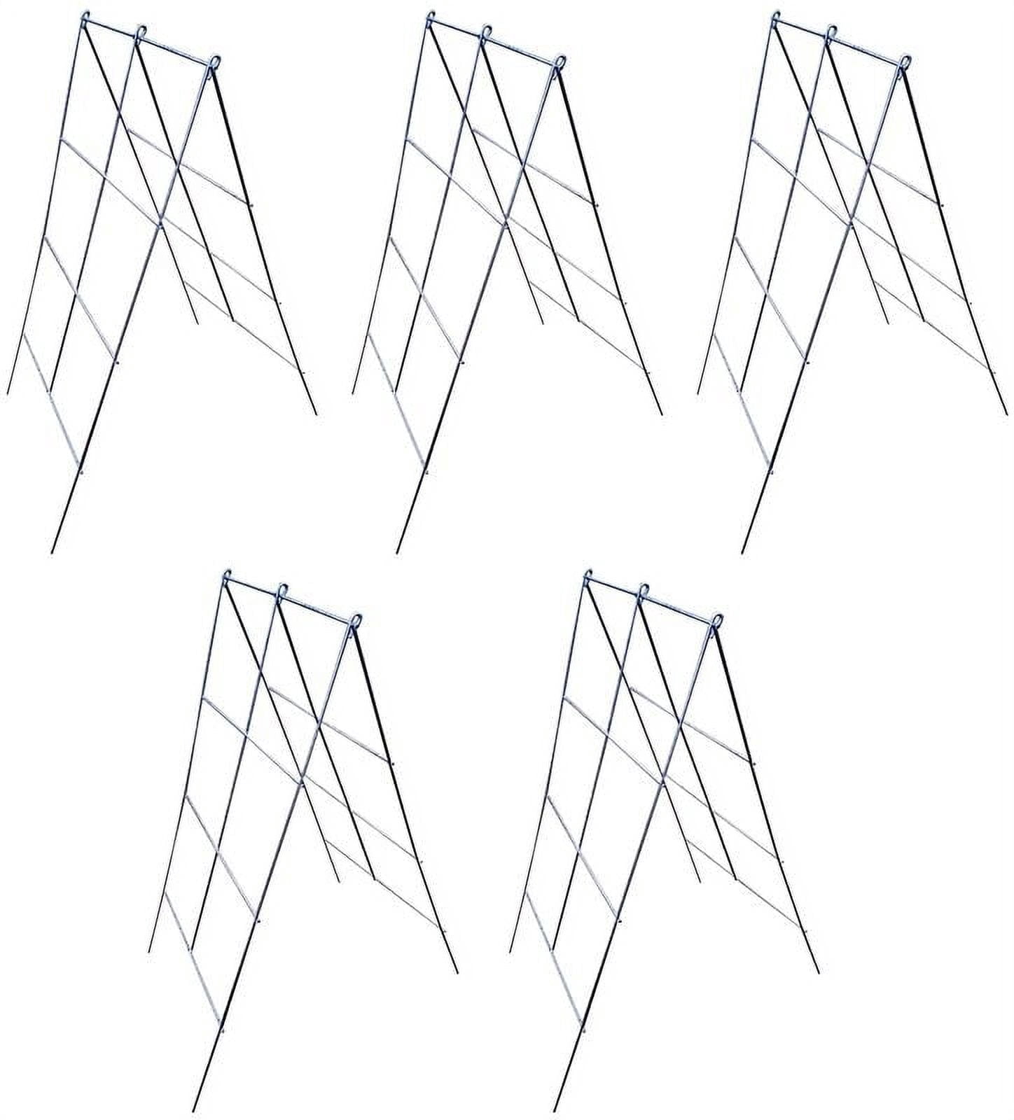 Glamos Wire 42 inch Steel A-Frame Vegetable and Plants Plant Support Grow Though Grid 5 Pack