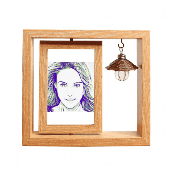 Glamour American Fashionable Pulchritude Wooden Rotating Picture Photo Frame 4x6