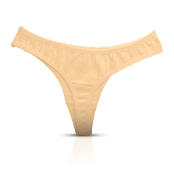 Glamour Boutique's Gaff Thong Underwear Male Female Tucking Panties MED Beige 2 pack