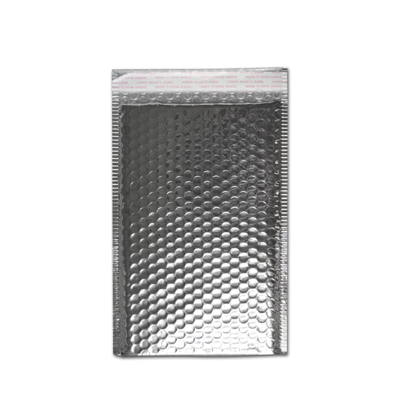 Glamour Bubble Mailers - 7" x 6.75" - Silver - 250 Pieces = 1 Case