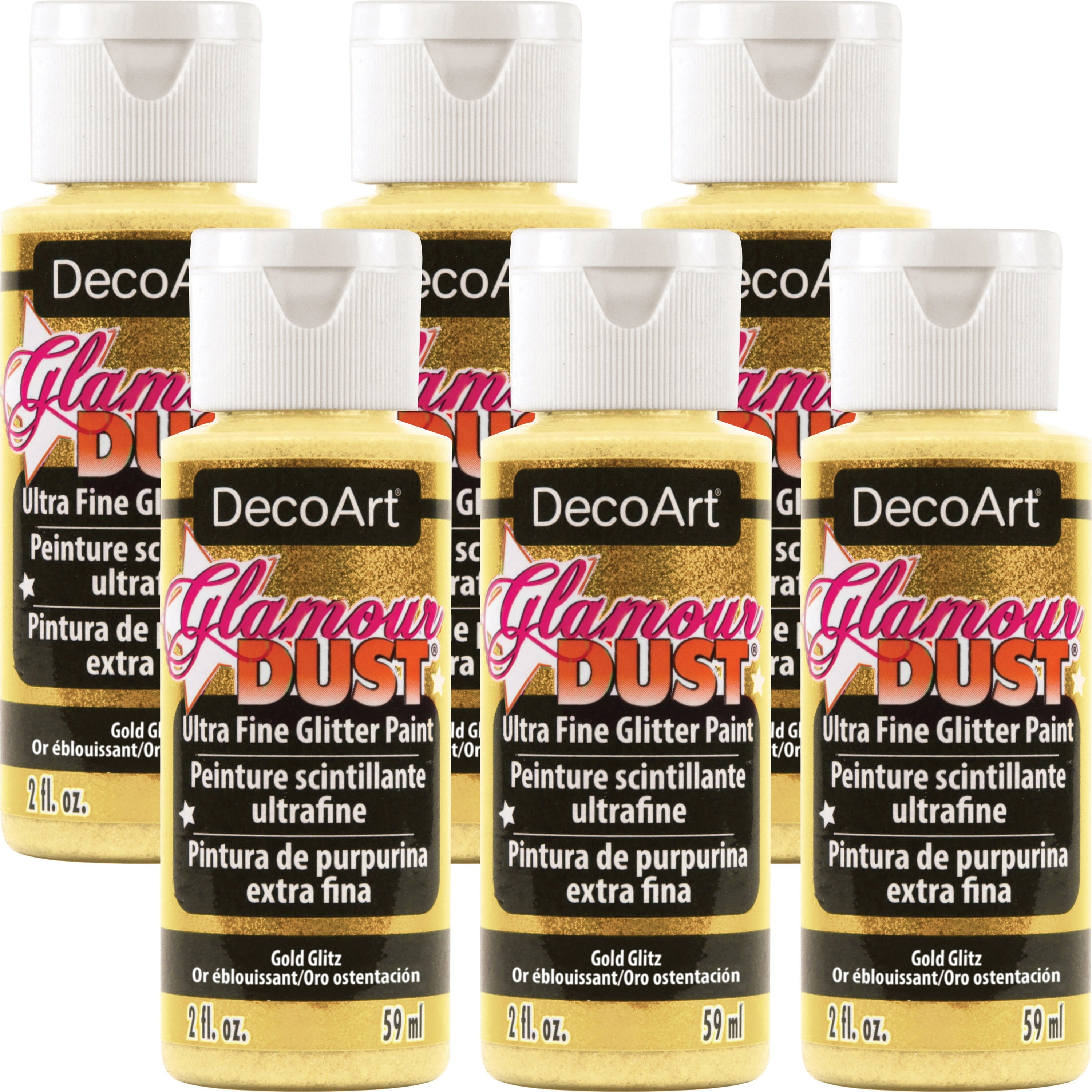 Glamour Dust Glitter Paint 2oz-Gold Glitz-Multipack Of 6 - Walmart.com