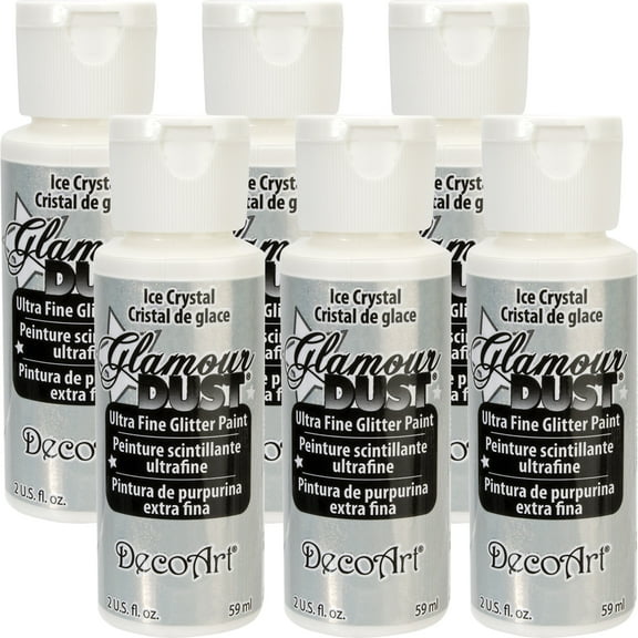 Glamour Dust Glitter Paint 2oz-Ice Crystal-Multipack Of 6