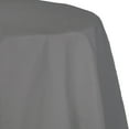 Glamour Gray Round Paper Tablecloths with Plastic Lining, 3 Count