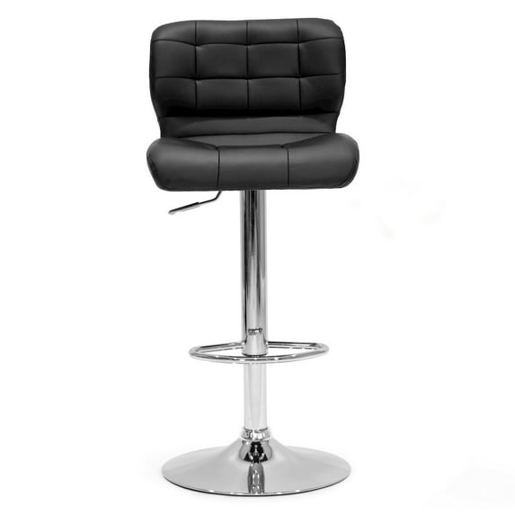 Set of 2 Asta Dark Brown Rubberwood Counter Stool with Low Back Fabric Seat