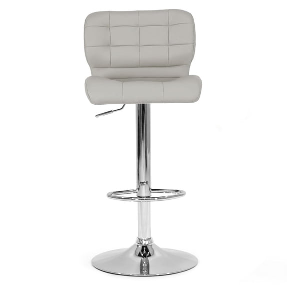 Set of 2 Amie Brown Backless Counter Stool with Gunmetal Gray Frame