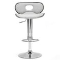 thumbnail image 1 of Set of 2 Adria White Faux Leather Chrome Frame Adjustable Height Bar Stool, 1 of 7