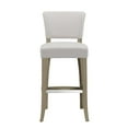 thumbnail image 1 of Set of 2 Aleck Beige Fabric Bar Stool with Antique Finish Wood Legs, 1 of 6
