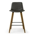 thumbnail image 1 of Set of 2 Alyn Modern Brown Bar Stool with Walnut Finish Plywood Legs and Metal Footrest, 1 of 9