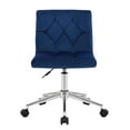 thumbnail image 1 of Amali Blue Velvet Upholstered Adjustable Height Swivel Office Chair with Wheel Base, 1 of 8