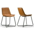 thumbnail image 1 of Set of 2 Amery Iron Frame Vintage Cappuccino Faux Leather Dining Chair, 1 of 4