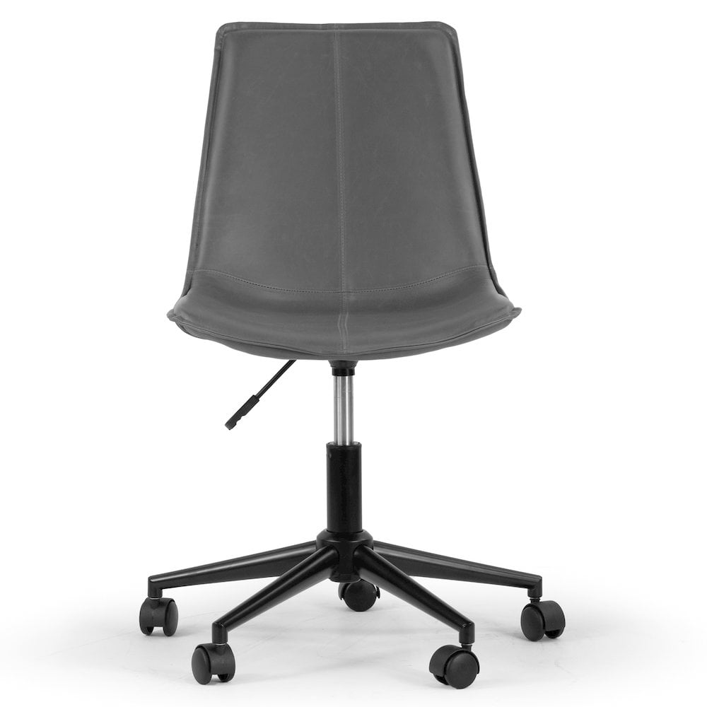 Amery Gray Faux Leather Adjustable Height Swivel Office Chair with Wheel Base