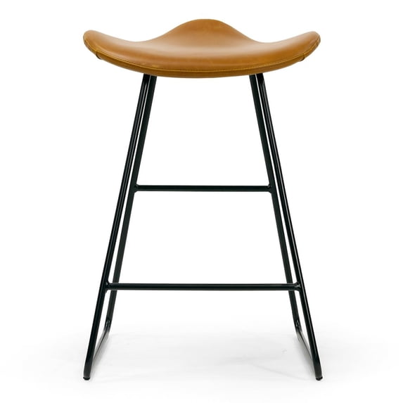 Glamour Home Atia 25" Fabric Counter Stool with Low Back Seat - Beige (Set of 2)