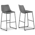 thumbnail image 1 of Set of 2 Aya Black Chenille Dining Chair with Black Steel Legs, 1 of 6
