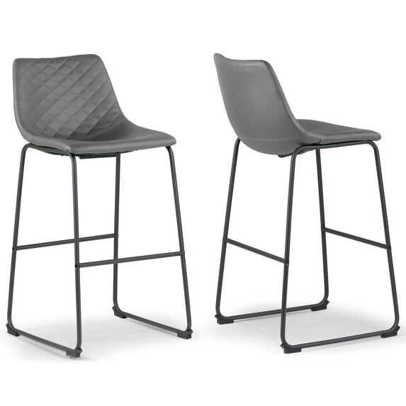 Set of 2 Aya Black Chenille Dining Chair with Black Steel Legs