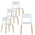 thumbnail image 1 of Glamour Home Balta 17.75" Plastic & Wood Dining Chairs in White (Set of 4), 1 of 8