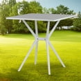 thumbnail image 1 of Basma White Plastic Square Dining Table, 1 of 8