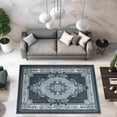 thumbnail image 1 of Glamour Thick Plush Oriental Area Rug Traditional Carpet Floral Medallion Design-206 (2'6"x3'9",Charcoal), 1 of 5