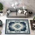 thumbnail image 1 of Glamour Thick Plush Oriental Area Rug Traditional Carpet Floral Medallion Design-206 (6'6"x9'2",Aqua), 1 of 6