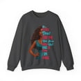 thumbnail image 1 of Glamour Queen Unisex Heavy Blend™ Crewneck Sweatshirt: 'Please Don't Try Me' Logo, Dark Heather, 1 of 4