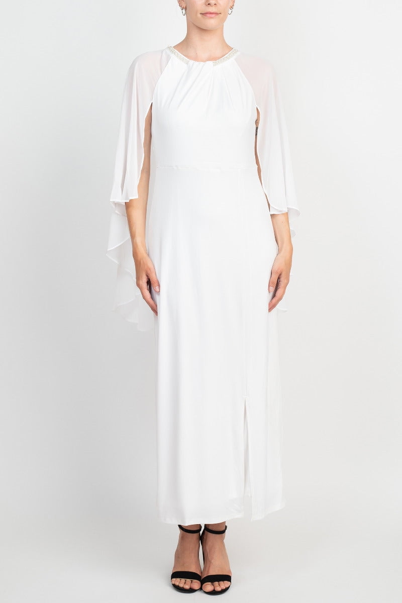 White cape outlet maxi dress