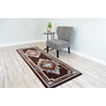 thumbnail image 1 of Glamour Thick Plush Oriental Area Rug Traditional Carpet Floral Medallion Design-206 (2'6"x7'9" Runner,Espresso), 1 of 11