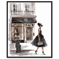 Glamour’s Exit Canvas Fashion Wall Art by Art Remedy, Black Frame, 16" x 20"