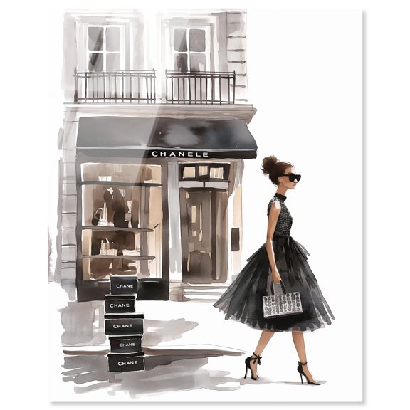 Glamour’s Exit High-Gloss Frameless Acrylic Glass Wall Art Fashion Wall Art by Art Remedy, Ready to Hang, 20 x 24