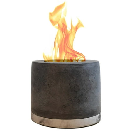 GlamourGarden Concrete Tabletop Fire Pit 24” x 24” 50000 BTU Ethanol Fire Pit with Smores Kit