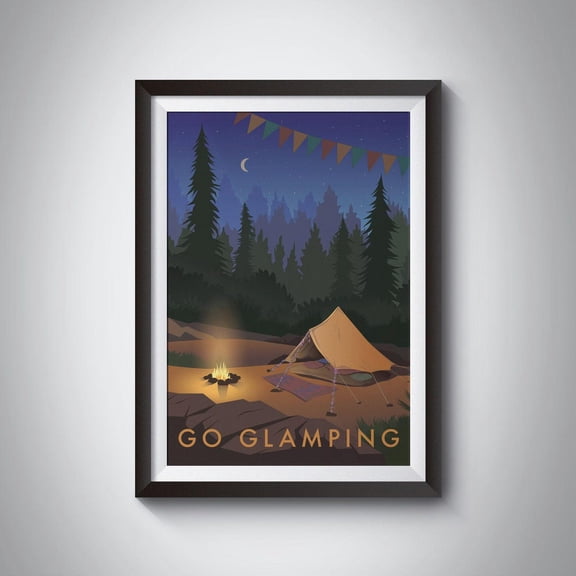 Glamping Outdoor Adventure Camping Wall Art Decor Unframed Paper Print