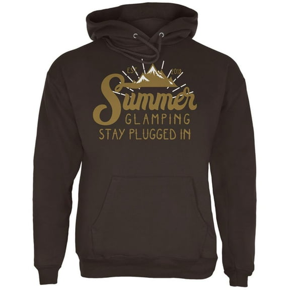 Glamping Plugged In Mens Hoodie Brown X-LG