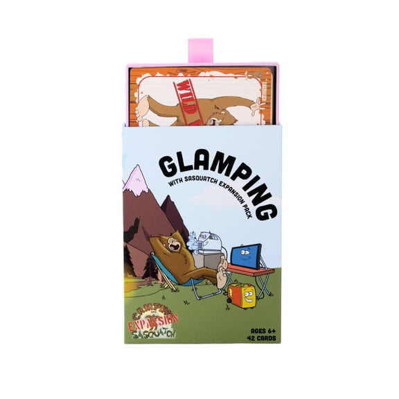 Glamping with Sasquatch  Expansion Pack for Camping with Sasquatch  Family-Friendly Card Game | New Cards, More Chaos! | 2-8 Players, Ages 6+, 10-20 Min Playtime