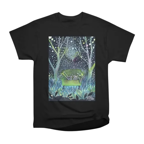 Glamping Skeleton on a fancy sofa with fireflies T-Shirt Tee Gift For Him Merch For Her Ap