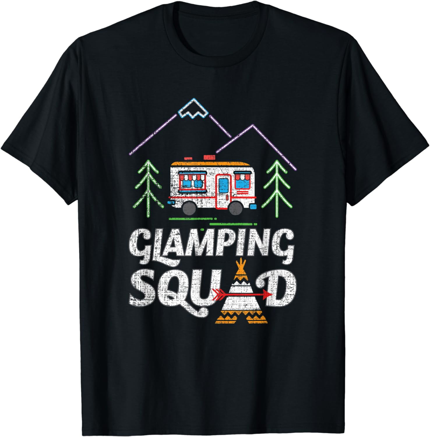 Glamping Squad Fun RV Camping Quote for Classy Campers T-Shirt ...