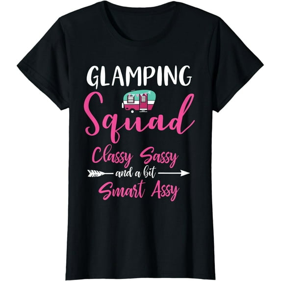 Glamping Squad Funny Matching Family Girls Camping Trip T-Shirt