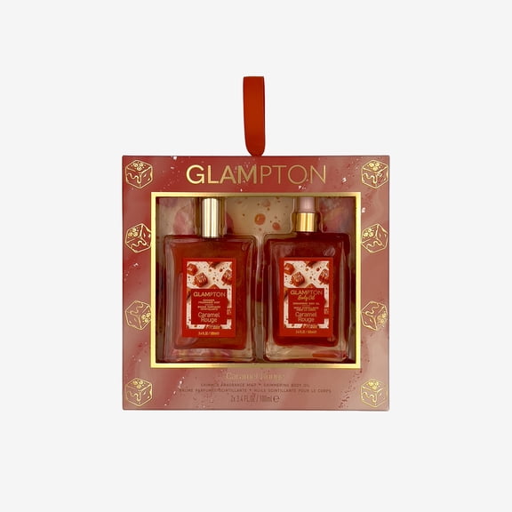 Glampton Caramel Rouge Shimmer Fragrance Mist & Body Oil 3.4 oz Set