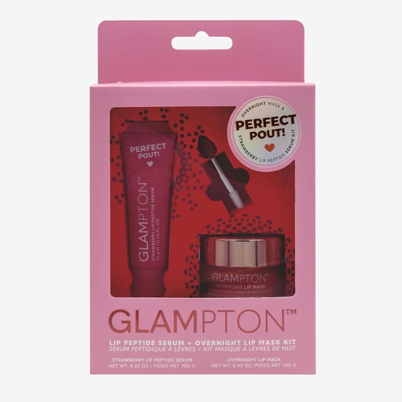 Glampton Perfect Pout Lip Peptide Serum .35 oz + Overnight Lip Mask .42 oz