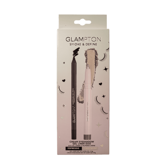 Glampton Smoke & Define Cream Eyeshadow & Gel Liner Duo, Espresso & Champagne