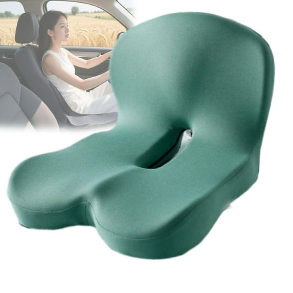 Glamvidas Car Seat Cushion, Memory Foam L-Shaped Integrated Seat Cushions, Ergonomic Memory Foam Seat Cushion for Car, Backrest Integrated One-Piece Cushion