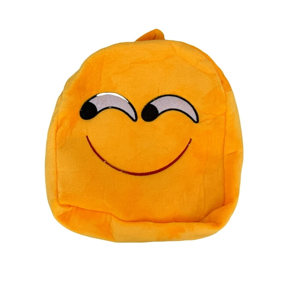 Glancing Over and Smiling Face Small Emoji Plush Backpack