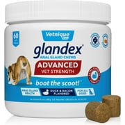 Glandex Anal Gland Soft Chew Treats with Pumpkin for Dogs Digestive Enzymes  Probiotics Fiber Supplement for Dogs Boot The Scoot (Peanut Butter Chews  60ct)