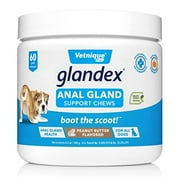 Glandex Anal Gland Soft Chew Treats with Pumpkin for Dogs Digestive Enzymes, Probiotics Fiber Supplement for Dogs Boot The Scoot (Peanut Butter Chews, 60ct)