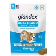 Glandex Peanut Butter Anal Gland Support for Dogs, 30 Soft Chews