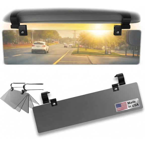 Glare Guard Professional-Grade Polarized Sun Visor Extender Anti-Glare Blocker for Car Windshields, Adjustable Clip-On UV400 Tinted Extension Cars, Trucks & SUVs